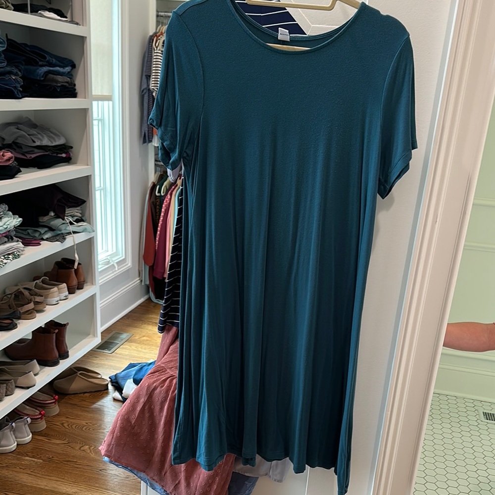 Teal Short Sleeve Dress